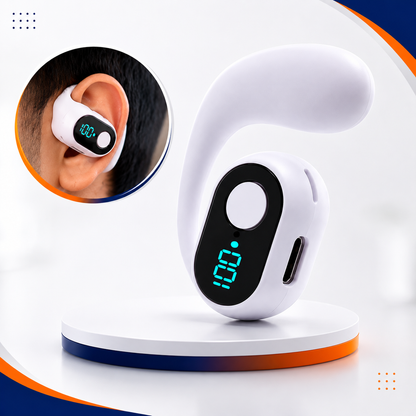 Clip On Wireless Bluetooth Calling Earphone With Display