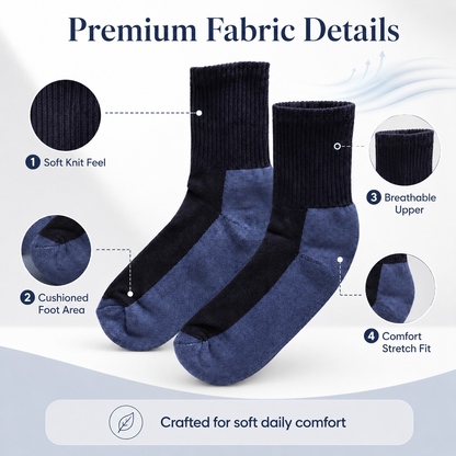 Padded Diabetic Socks for Sensitive Feet - Buy 1 Get 2 Pair Free