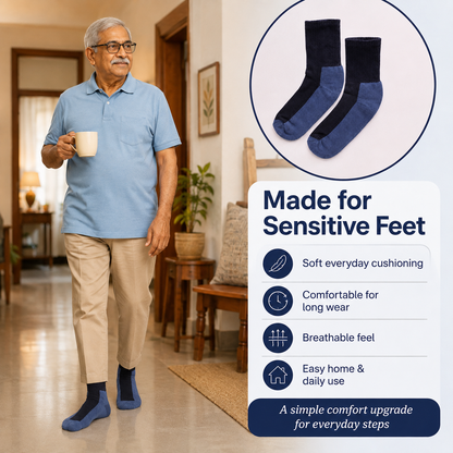 Padded Diabetic Socks for Sensitive Feet - Buy 1 Get 2 Pair Free