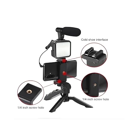 Smart Video Making Kit with LED Light, Mic, Tripod & Bluetooth Remote