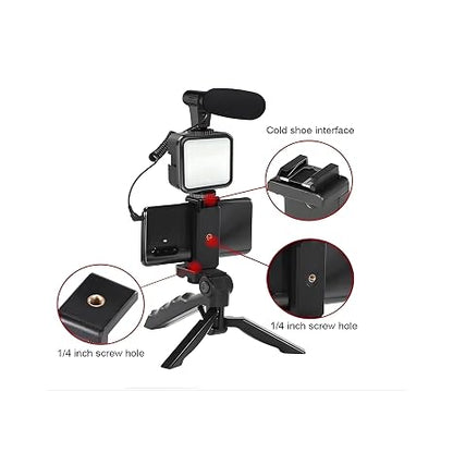 Smart Video Making Kit with LED Light, Mic, Tripod & Bluetooth Remote