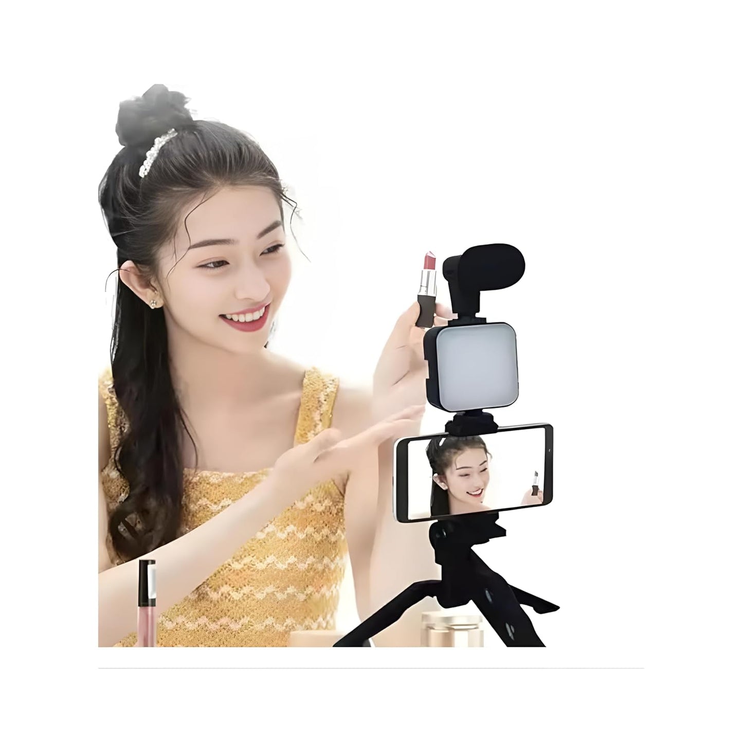 Smart Video Making Kit with LED Light, Mic, Tripod & Bluetooth Remote