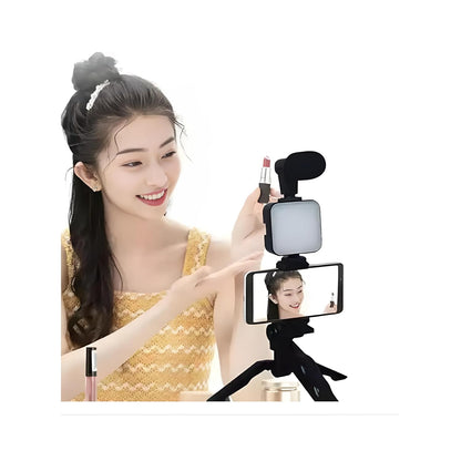 Smart Video Making Kit with LED Light, Mic, Tripod & Bluetooth Remote